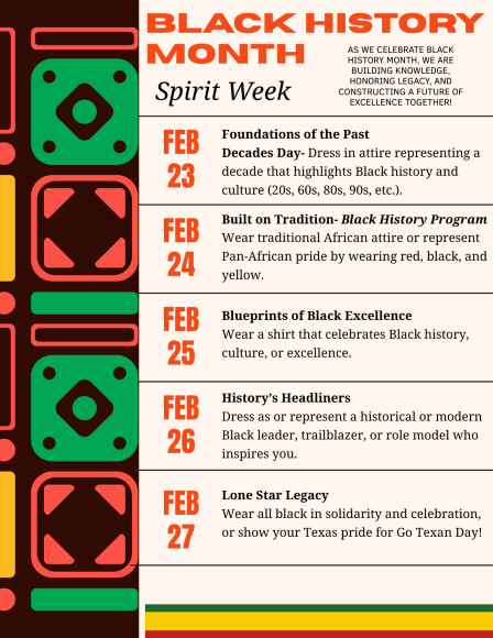  Black History Month Spirit Week Flyer